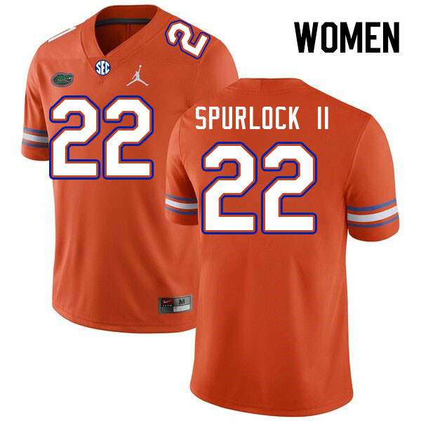 Women #22 Deuce Spurlock II Florida Gators College Football Jerseys Stitched-Orange